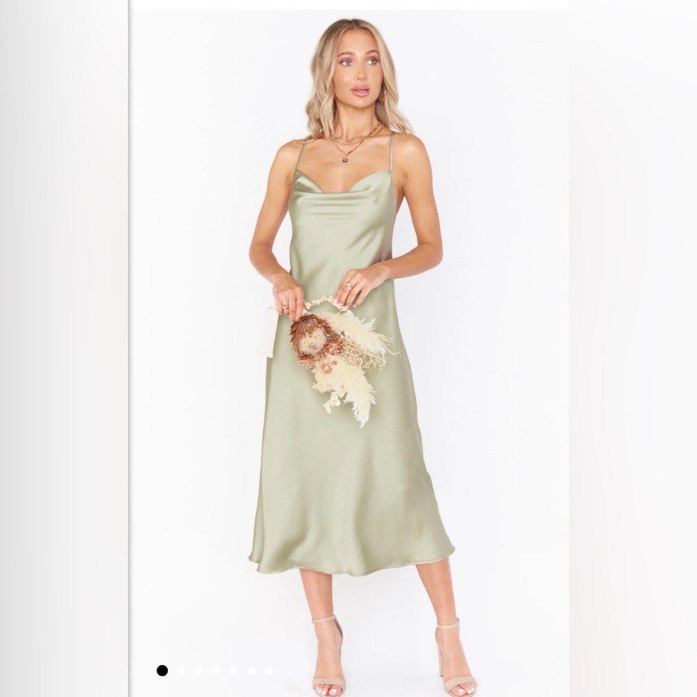 Show me your Mumu Verona Cowl dress in Sage.